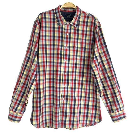 Grayers Clothiers Flip Cuffs Rainbow Gingham Shirt Men XL Button Up Check Preppy - Picture 2 of 8